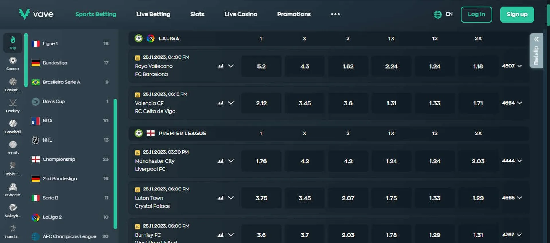 Soccer bets